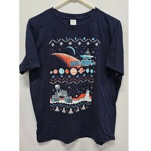 Gildan Softstyle Space Exploration Mars Rover Christmas Pixel Graphic T-Shirt L